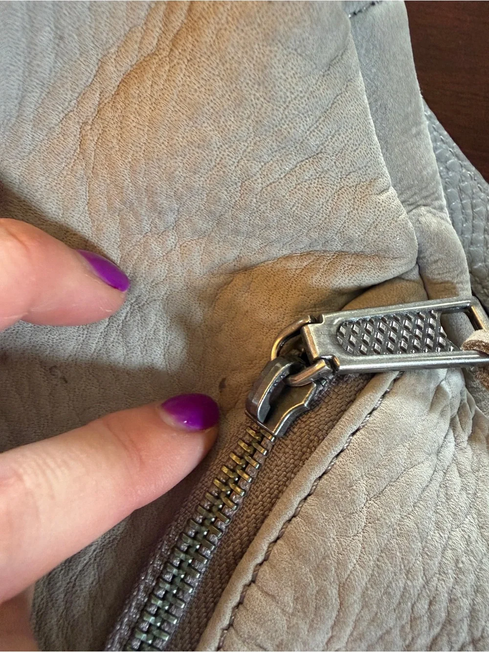 Rebecca Minkoff suede Julian bag  Light gray small
